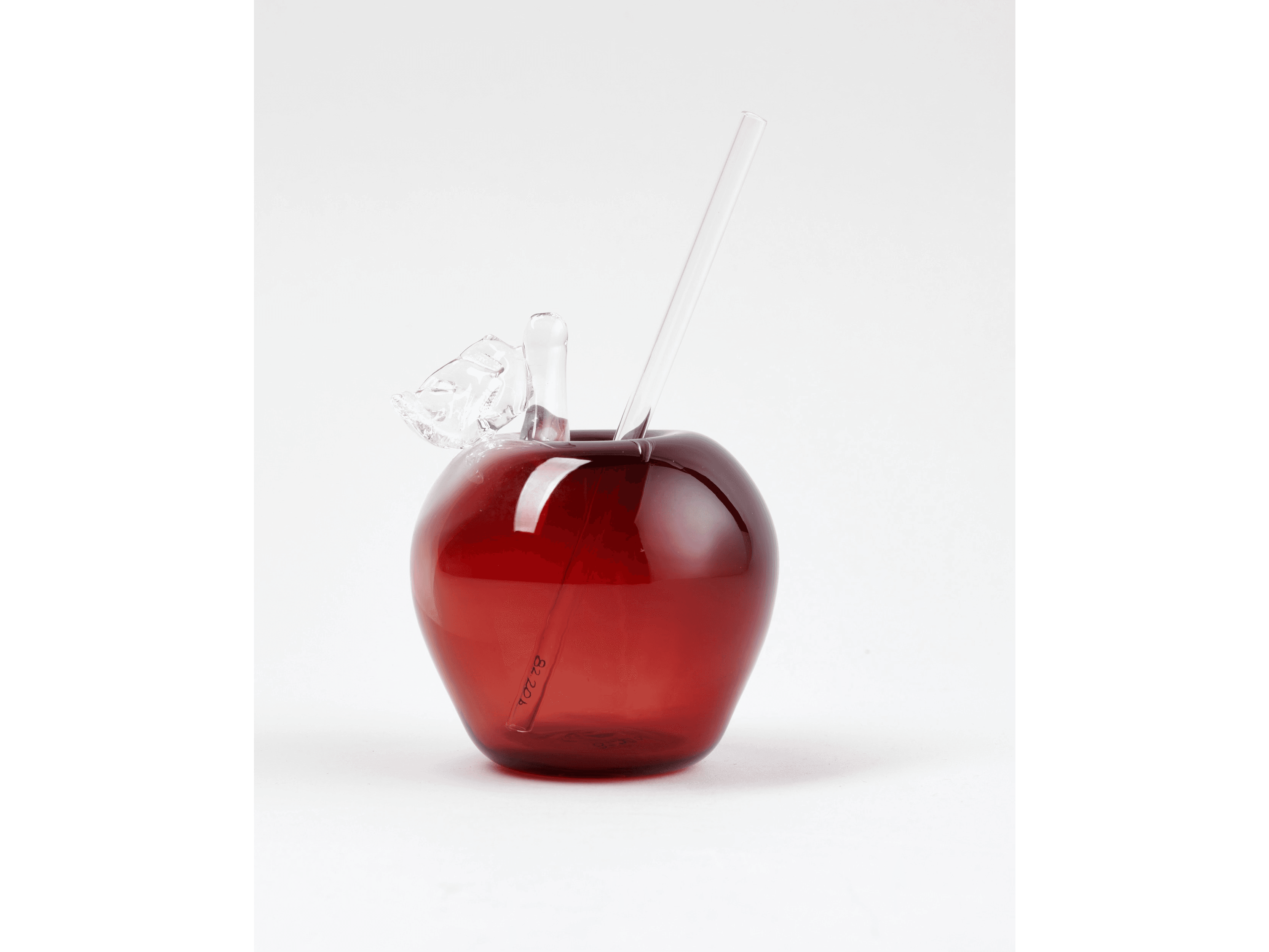 Brian Lonsway, Red Apple Cider Cup with Straw (1979). Blown glass