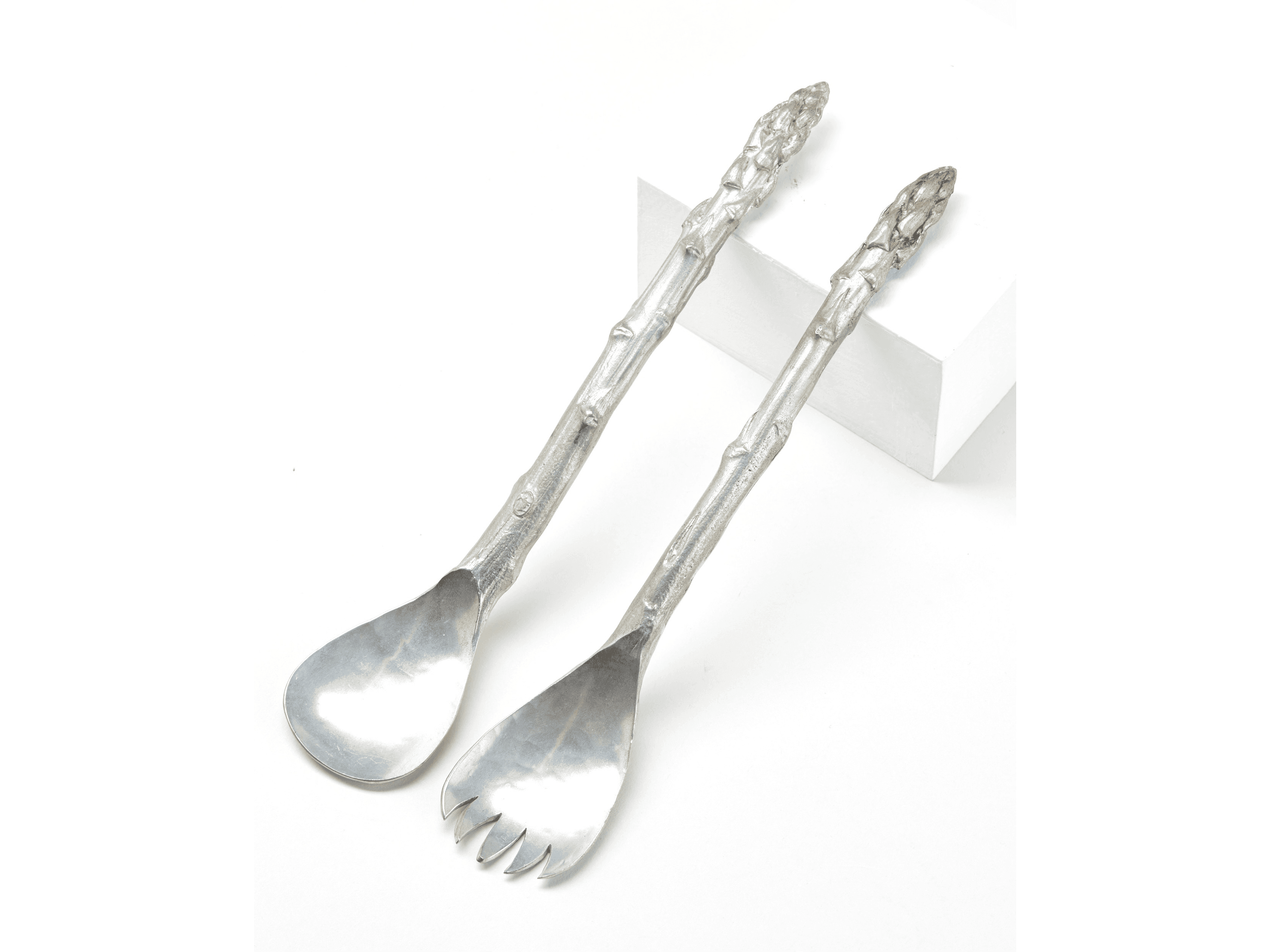 Walter White, Asparagus Serving Set (1977). Cast pewter, sterling silver