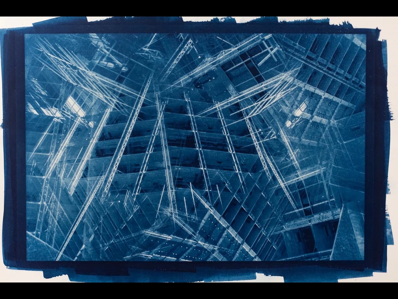 Christianna Kreiss, Deconstructed Journey V, 2024. Photography on cyanotype print