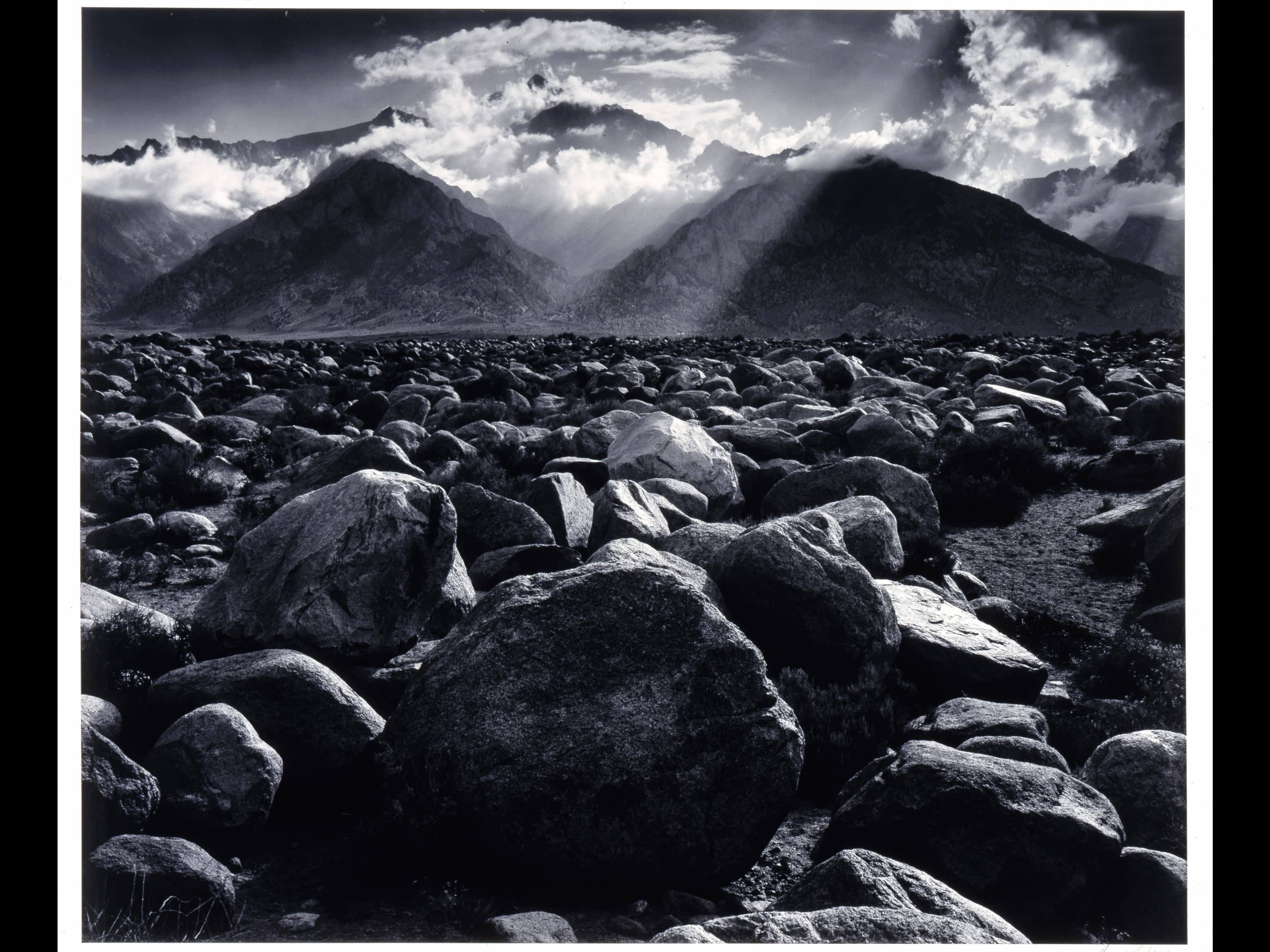 Ansel Adams, Mount Williamson, The Sierra Nevada, from Manzanar, California, 1945. Center for Creative Photography, University of Arizona: Ansel Adams Archive. © The Ansel Adams Publishing Rights Trus