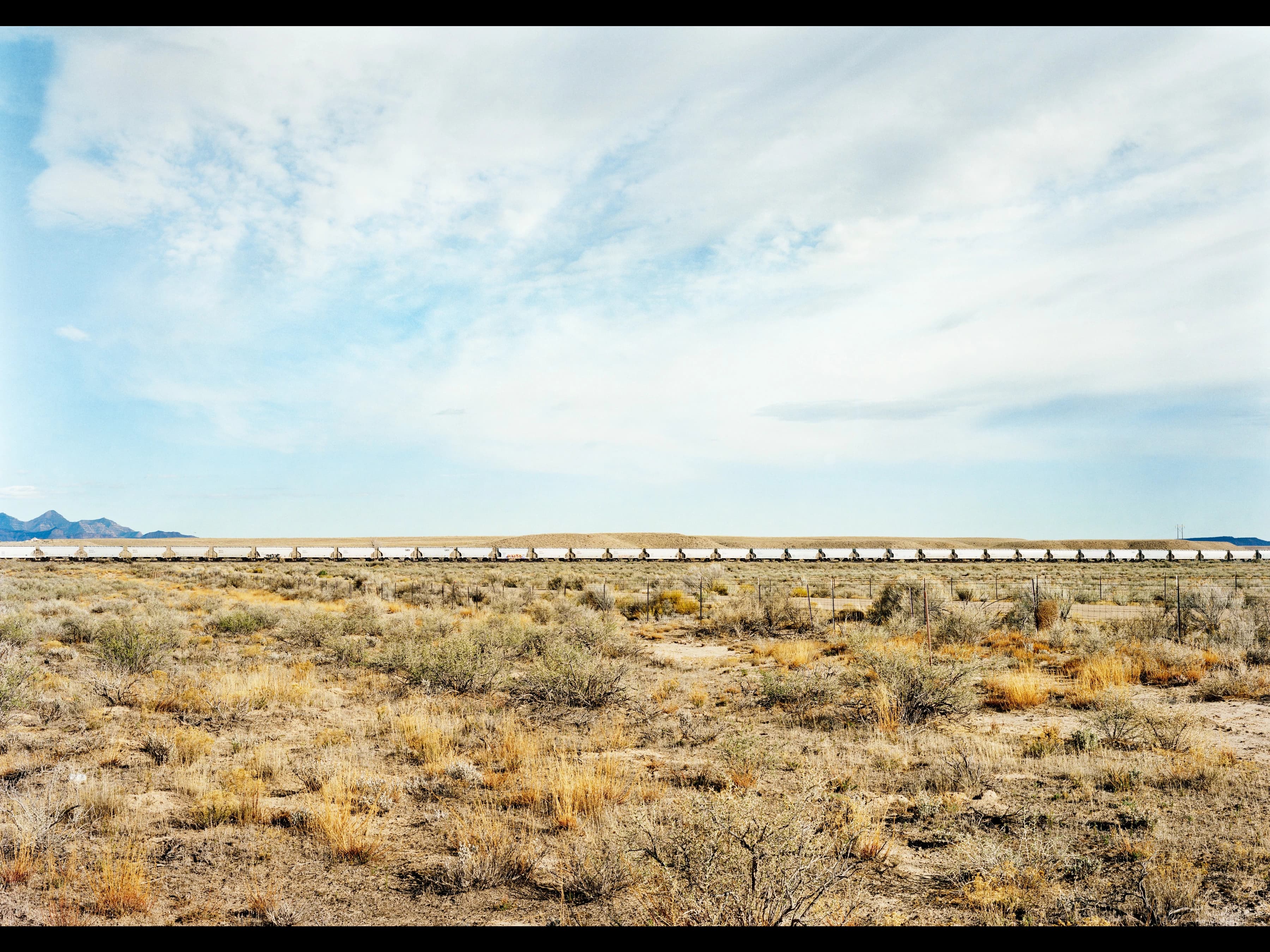 Victoria Sambunaris, Untitled (white train line), near East Carbon, Utah, 2018. Chromogenic print. Image courtesy of the artist